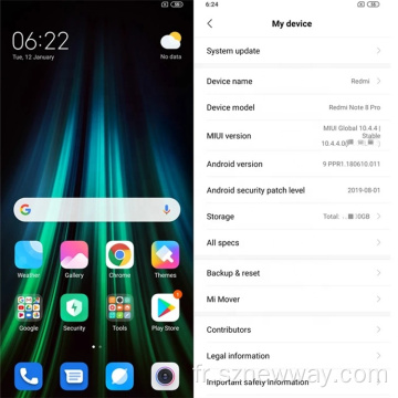 Note de téléphone intelligente Xiaomi Redmi 8